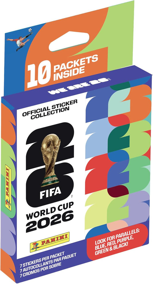 Panini FIFA World Cup 2026 Sticker EcoBlister – 10 Official Packs with Amazon-Exclusive Color Parallel Inserts | Official Licensed Soccer Collectible