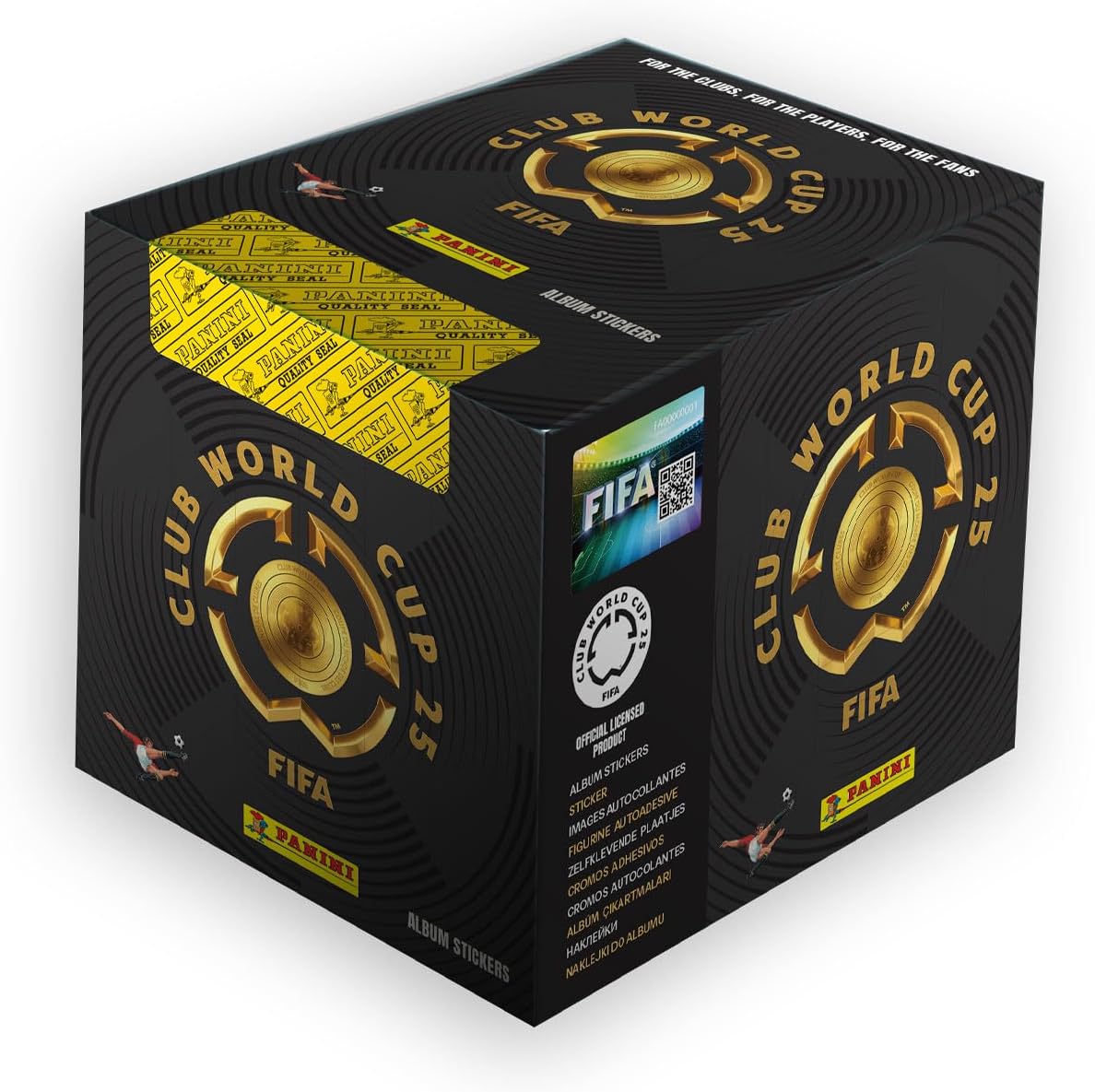 Panini FIFA Club World Cup 2025 Sticker Box – 50 Packs, 250 Stickers | All 32 Teams incl. Bayern Munich & Real Madrid | Official Soccer Collectible