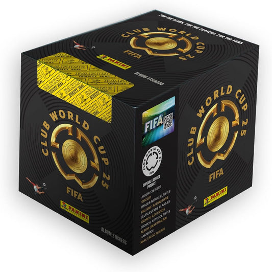 Panini FIFA Club World Cup 2025 Sticker Box – 50 Packs, 250 Stickers | All 32 Teams incl. Bayern Munich & Real Madrid | Official Soccer Collectible