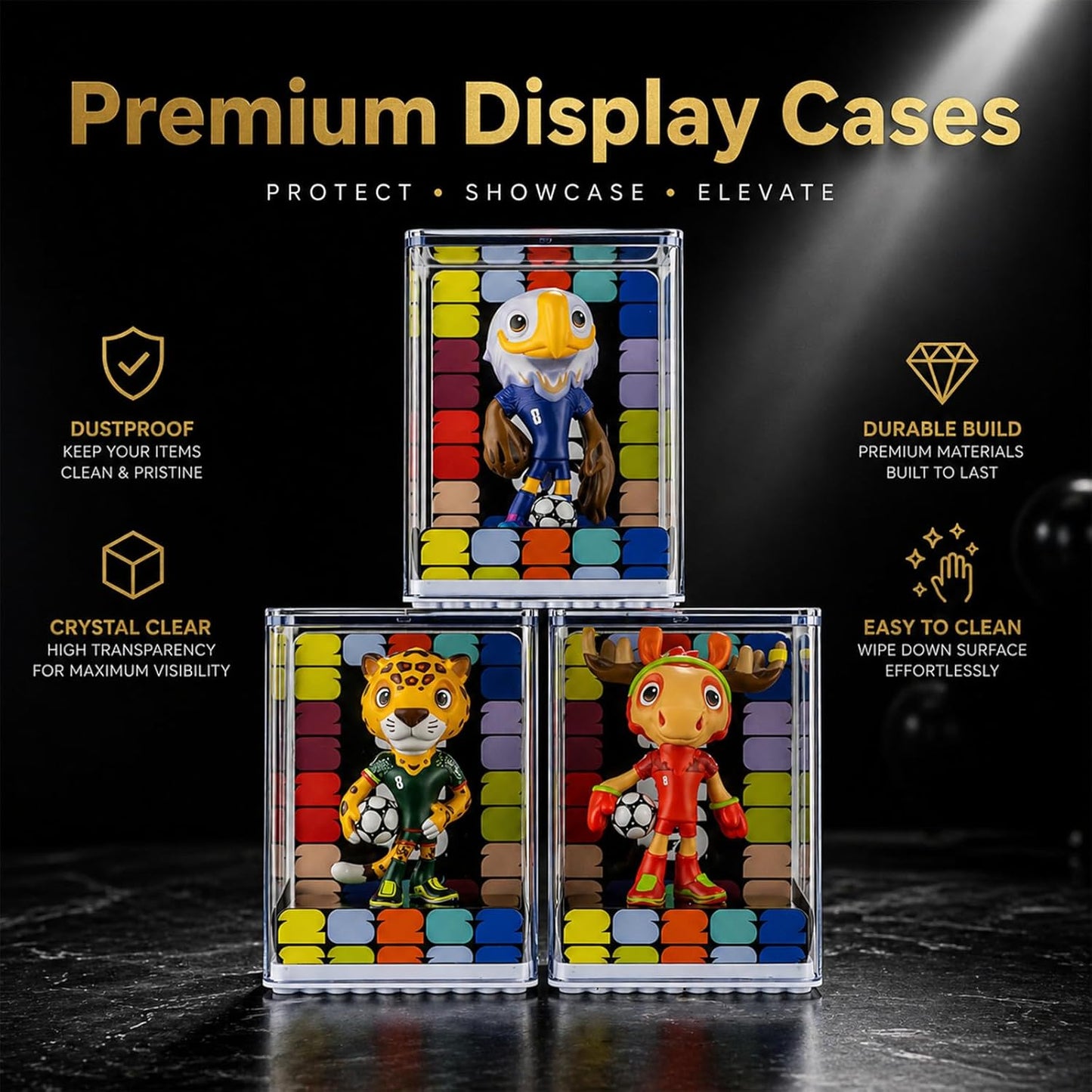 FIFA World Cup 2026 Mascot Display Statue 13.8" (35cm) – Personalized Laser Engraved | Official Licensed XL Soccer Collectible with Acrylic Dome
