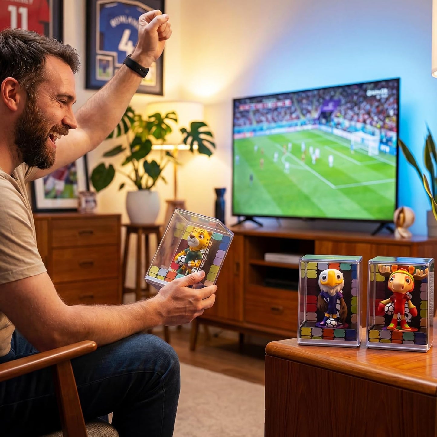 FIFA World Cup 2026 Mascot Figurines Set of 3 – USA Eagle, Mexico Jaguar & Canada Moose | Soccer Collectible Gift with Display Case