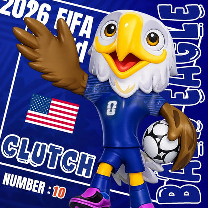 FIFA World Cup 2026 USA Mascot Clutch the Bald Eagle Statue – Personalized Laser Engraved | Official Licensed 25cm Display with Acrylic Dome
